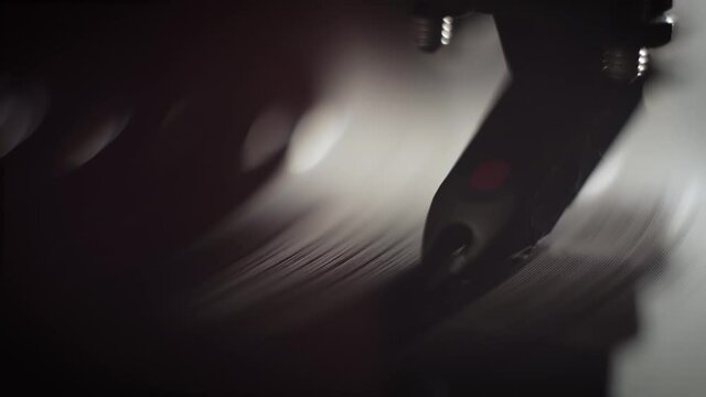 vinyl pickup on a record close-up. macro shot.