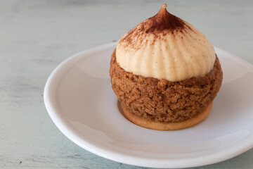 A delicious cappuccino choux cake