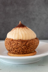 A delicious cappuccino choux cake