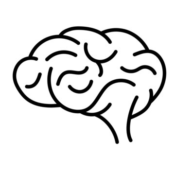Brain gyrus icon is a simple cartoon comic style