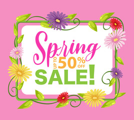 Spring sale banner template