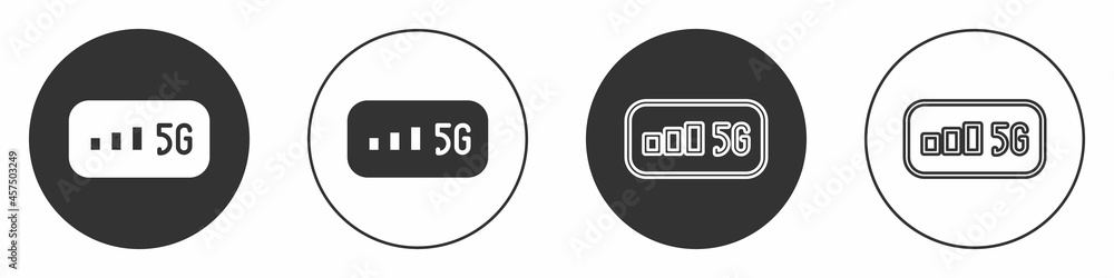 Poster black 5g new wireless internet wifi connection icon isolated on white background. global network hig
