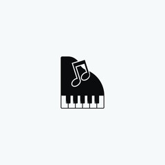 piano icon logo simple design element
