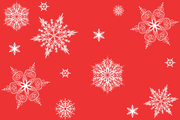 Naklejka na ściany i meble red christmas background with snowflakes, Red christmas background, christmas wallpaper, christmas design, christmas ornament