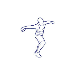 Fototapeta na wymiar Discus thrower vector illustration. silhouette discus throw abstract design