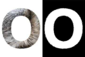 Beautiful Realistic Fur Letter O With Mask 