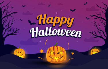 Happy Halloween Background Design. an illustration of a halloween background design with a dark theme