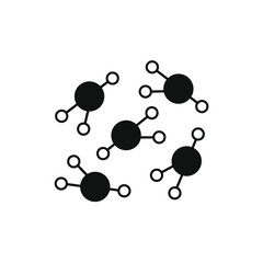 five molecule icons vector drawing