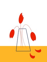 Graphic poster. Minimalism. Design, interior, printing, postcards.