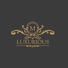 Luxury Logo Template in vector for Restaurant, Royalty, Boutique, Cafe, Hotel, Heraldry, Jewelry, Fashion and other vector illustrations