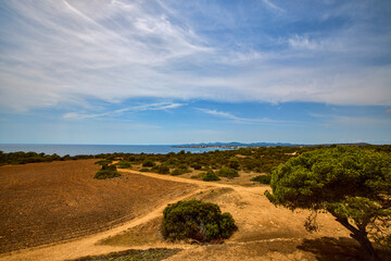 Beautiful landscape with a sea shore on the island of Palma De Mallorca.