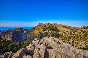 Beautiful mountain landscape on the island of Palma De Mallorca (Balearic Islands Spain)