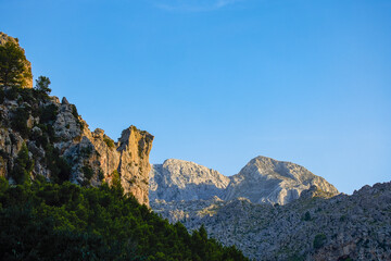 Fototapeta na wymiar Beautiful mountain landscape on the island of Palma De Mallorca (Balearic Islands Spain)