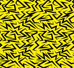 Türaufkleber Seamless geometric polygon pattern vector on black background for Fabric and textile printing, jersey print, wrapping paper, backdrops and , packaging, web banners © FA DESINZ