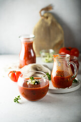 Traditional homemade Spanish gazpacho soup