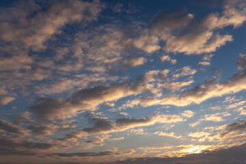 Cloudy sky at sunrise