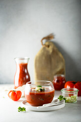 Traditional homemade Spanish gazpacho soup
