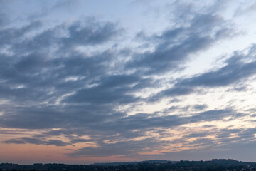 Cloudy sky at sunrise