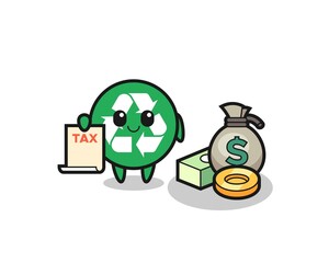 Character cartoon of recycling as a accountant