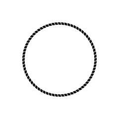 Round rope frames vector icon. Cable circle shapes strength decorative vintage ropes illustration. © Denys
