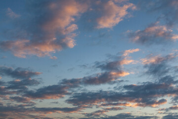Cloudy sky at sunrise