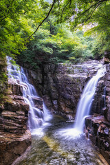 Naklejka na ściany i meble Mureung valley waterfall