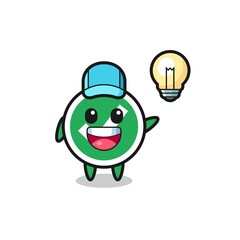 check mark character cartoon getting the idea