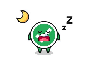 check mark character illustration sleeping at night