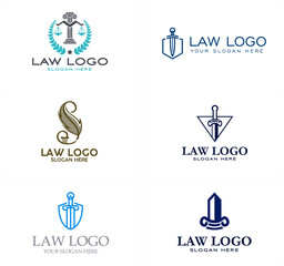 Attorney law pillar icon logo design