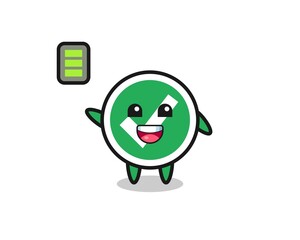 check mark mascot character with energetic gesture