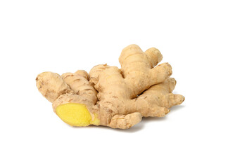fresh ginger root isolated on white background