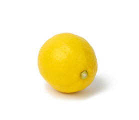 round yellow lemon isolated on white background