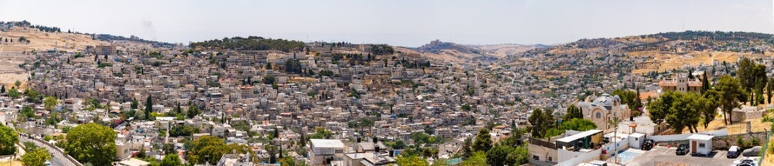 Fototapeta na wymiar Jerusalem Southern Neighborhoods Panorama
