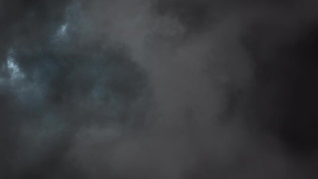 Animation of lightening and clouds over stormy sky