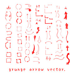 手描きの矢印素材セット、ベクター素材