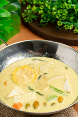Sayur lodeh  is an Indonesian vegetable soup prepared from vegetables in coconut milk popular in Indonesia. The origin of the dish can be traced to the Javanese people's tradition of Java.