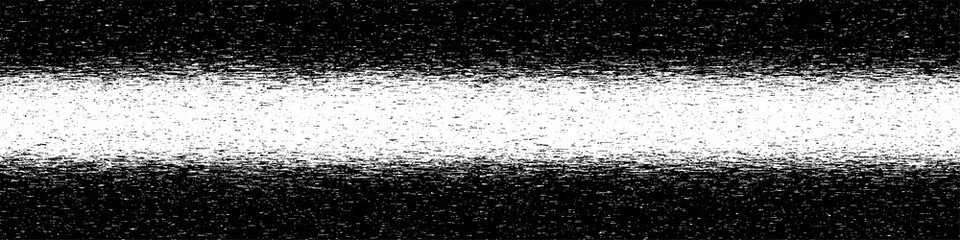 Naklejka na ściany i meble Black and white halftone glitch. Computer virus. Random falling particles on screen. Hacked software. Vector background.