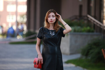 Portrait of beautiful woman  in the street