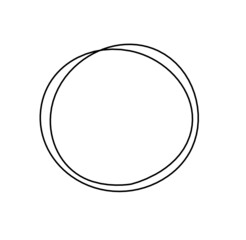 Abstract black circle as line drawing on white as background