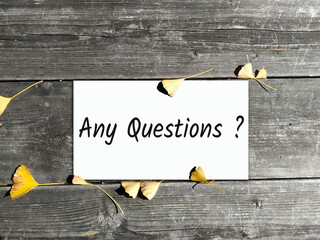 any questions letters on white paper
