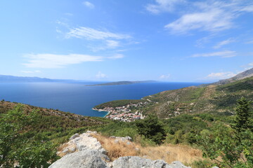Fototapeta na wymiar Rocks and the Adriatic Sea off the coast of Croatia