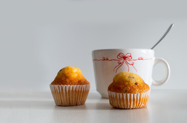 A breakfast to start the day right at the office with copy space.