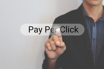 hand touching partnership button on virtual screen