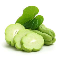 Chayote on a white background