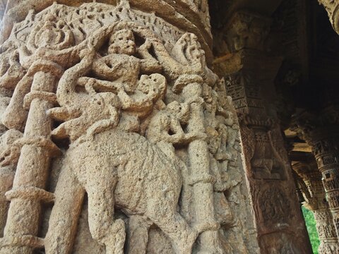 relief and carving at sun temple modhera gujarat
