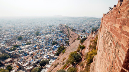 Jodhpur, the Blue City. View from Mehrangarh Fort. Rajasthan, India