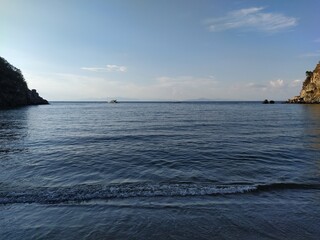 View of Saint Montano beach of Ischia Island in Naples, Italy