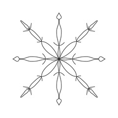 Snowflakes isolated graphic on the white background 