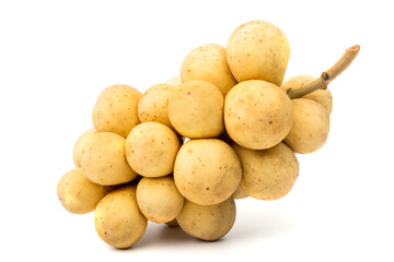 Lansium(Longkong)is a Thai fruit grown in the south. isolated on white background