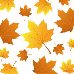 Seamless pattern with autumn leaves. Nature print. Vector illustration.